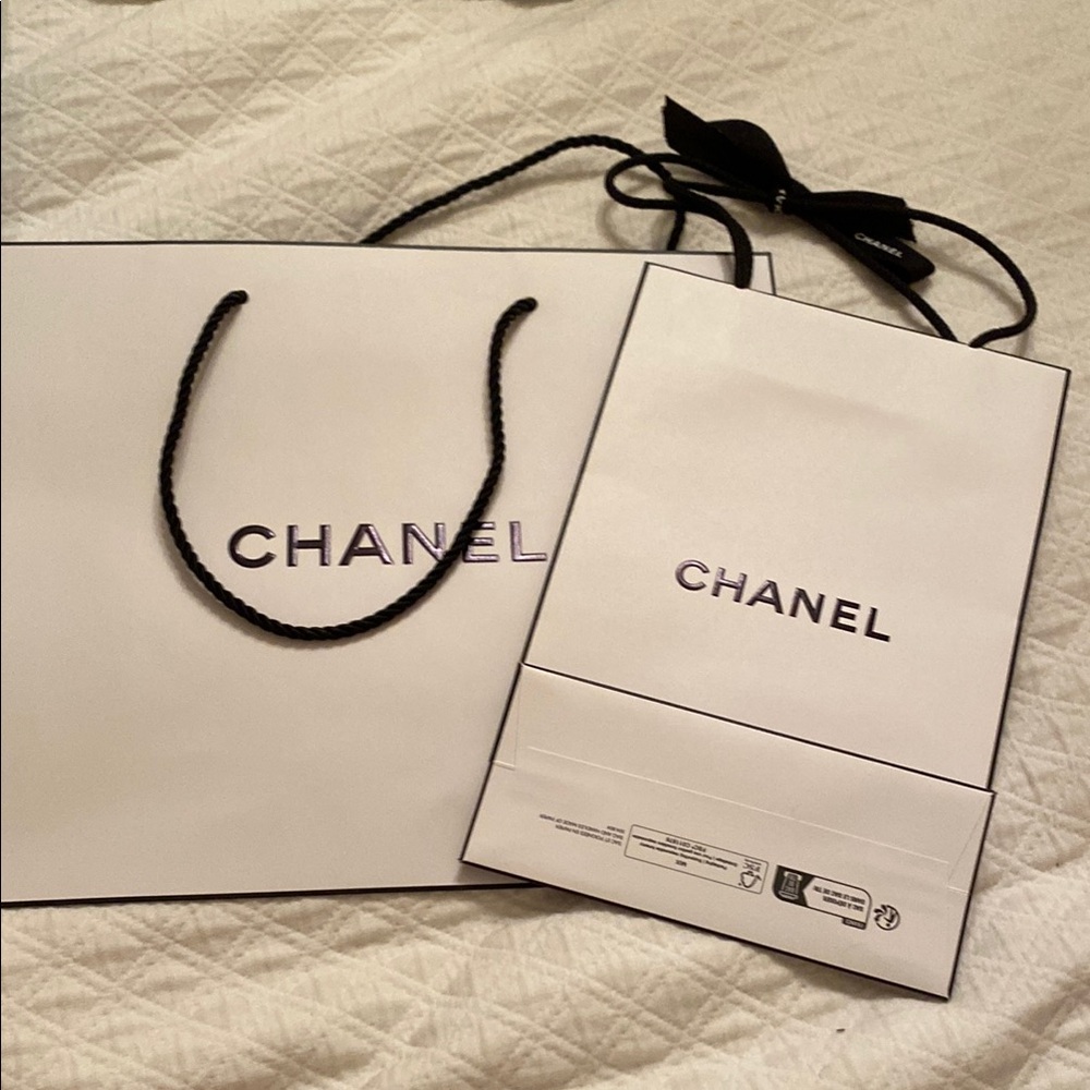 Chanel White Shopping Bags
